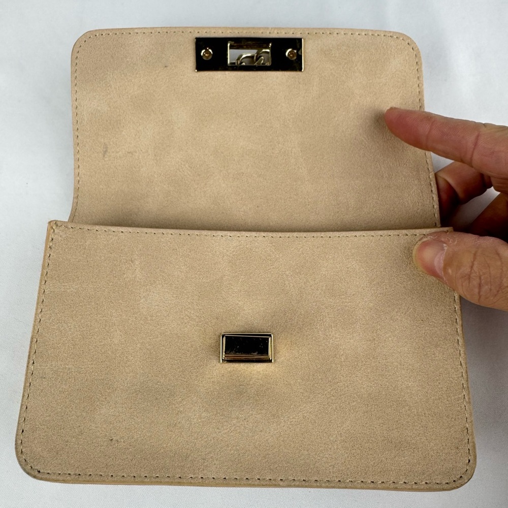Steve Madden Beige Evening Clutch with Rhinestones - Picture 2 of 5